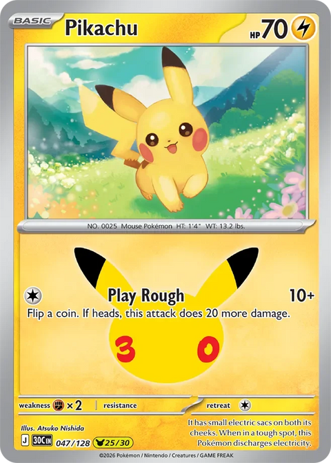 Pikachu 47 30th Celebration Pokémon card