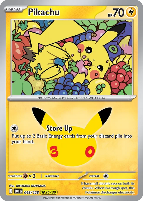 Pikachu 48 30th Celebration Pokémon card