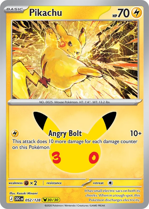 Pikachu 52 30th Celebration Pokémon card