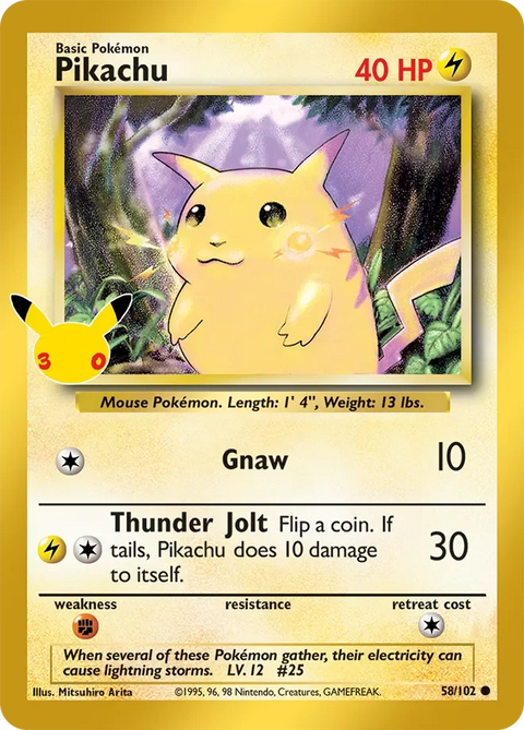 Pikachu 14 30th Celebration: Classic Collection Pokémon card