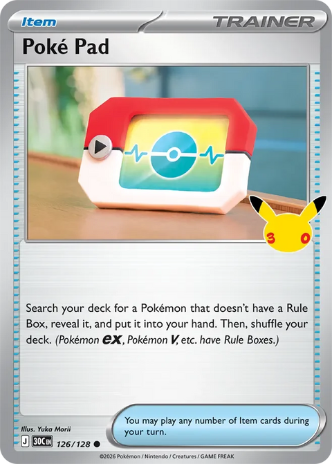 Poké Pad 126 30th Celebration Pokémon card