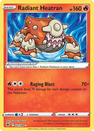 Radiant Heatran 027 Prize Pack Series Three Pokémon card