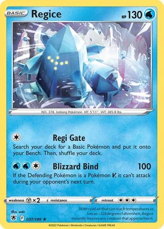 Regice 037 Prize Pack Series Three Pokémon card