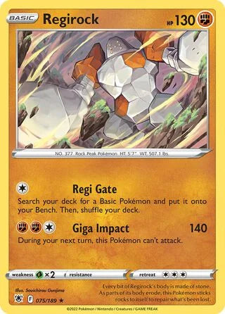 Regirock 075 Prize Pack Series Three Pokémon card
