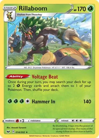 Rillaboom 014 Prize Pack Series One Pokémon card