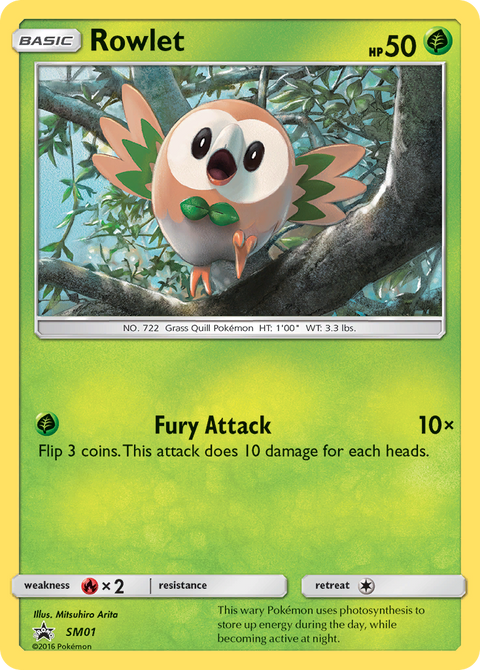 Rowlet SM01 SM Black Star Promos Pokémon card