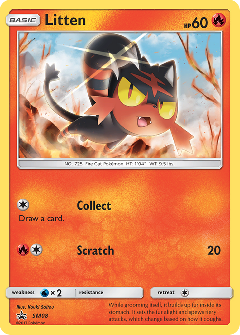 Litten SM08 SM Black Star Promos Pokémon card