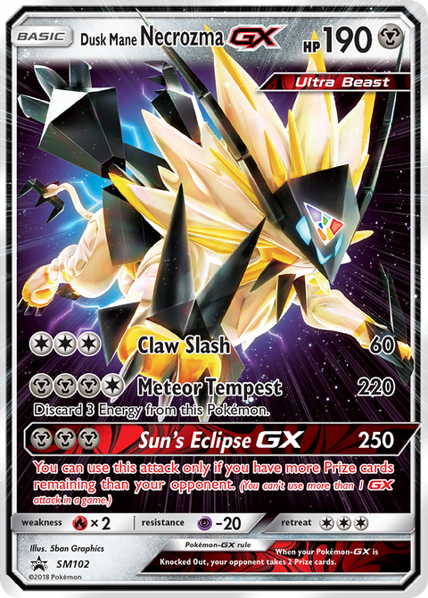 Dusk Mane Necrozma-GX SM102 SM Black Star Promos Pokémon card