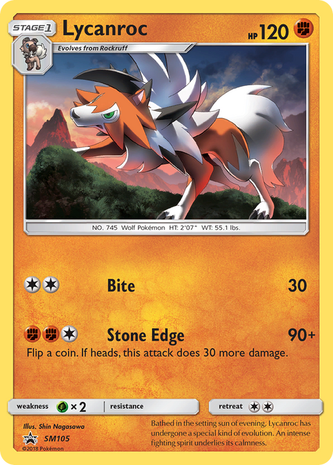 Lycanroc SM105 SM Black Star Promos Pokémon card