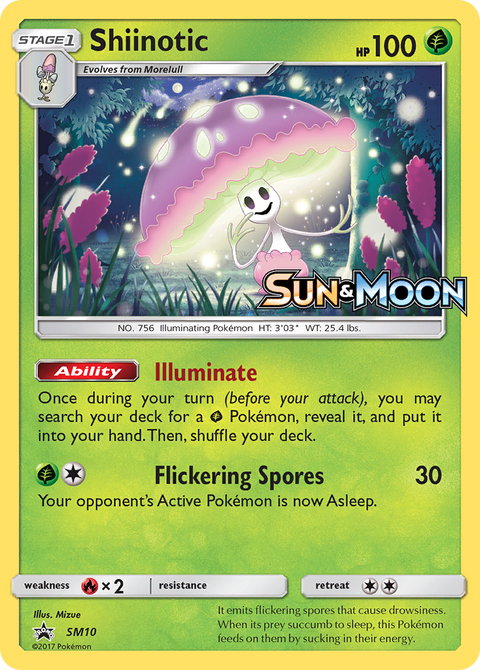 Shiinotic SM10 SM Black Star Promos Pokémon card