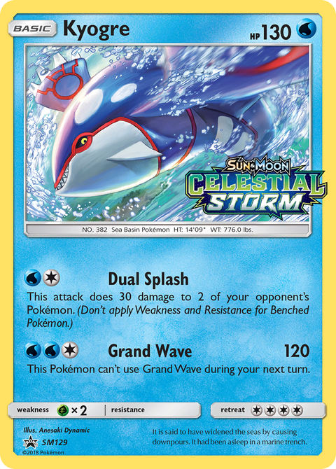 Kyogre SM129 SM Black Star Promos Pokémon card