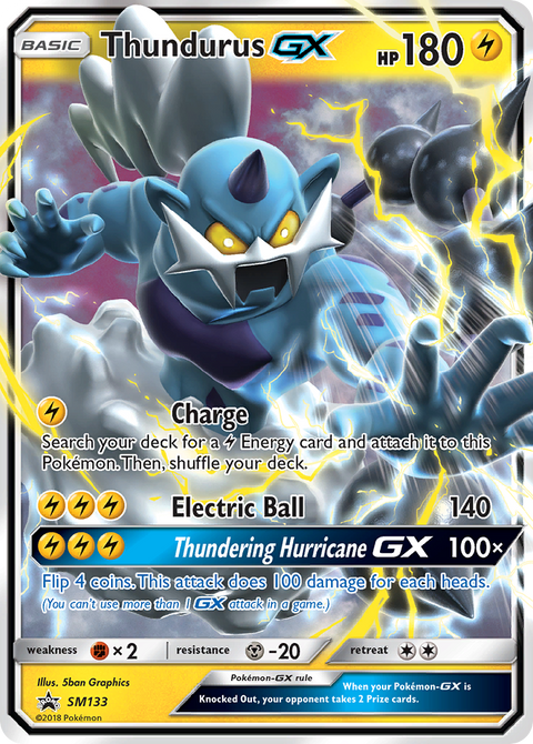 Thundurus-GX SM133 SM Black Star Promos Pokémon card