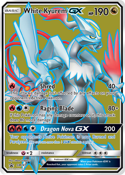 White Kyurem-GX SM141 SM Black Star Promos Pokémon card