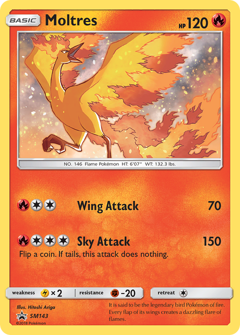 Moltres SM143 SM Black Star Promos Pokémon card