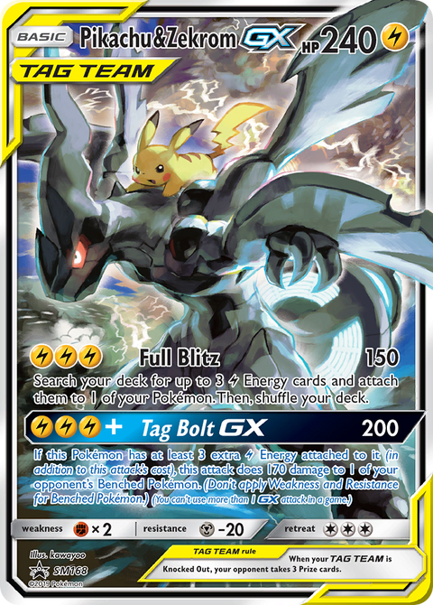 Pikachu & Zekrom-GX SM168 SM Black Star Promos Pokémon card