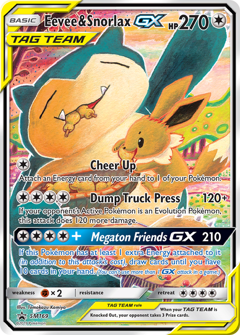 Eevee & Snorlax-GX SM169 SM Black Star Promos Pokémon card