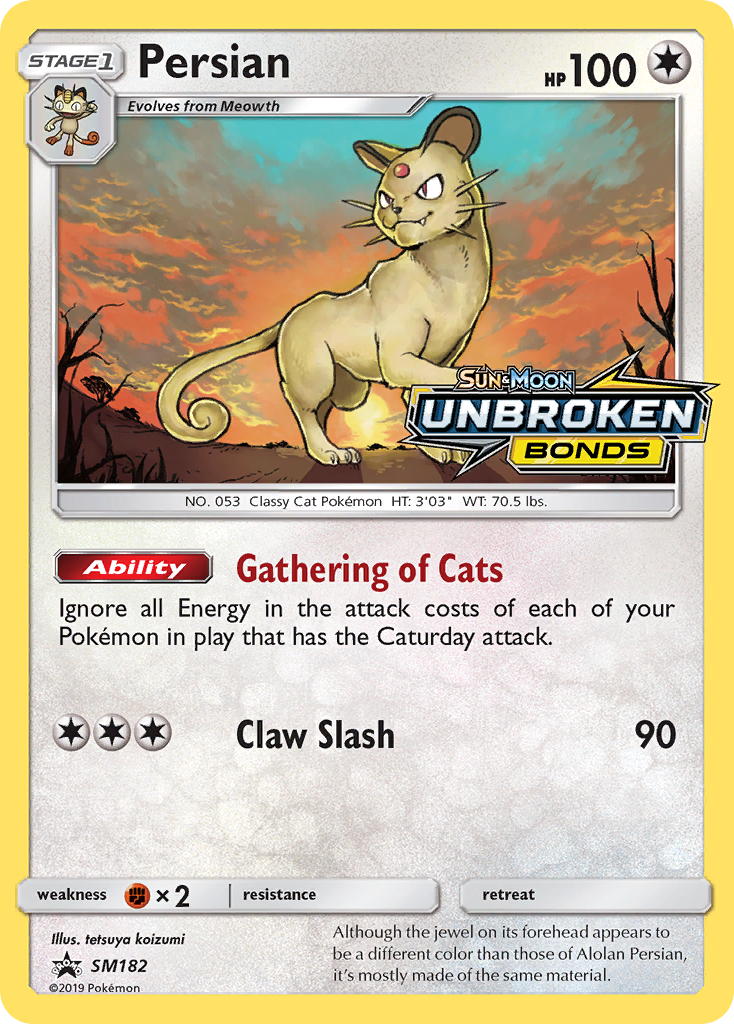 Persian SM182 SM Black Star Promos Pokémon card