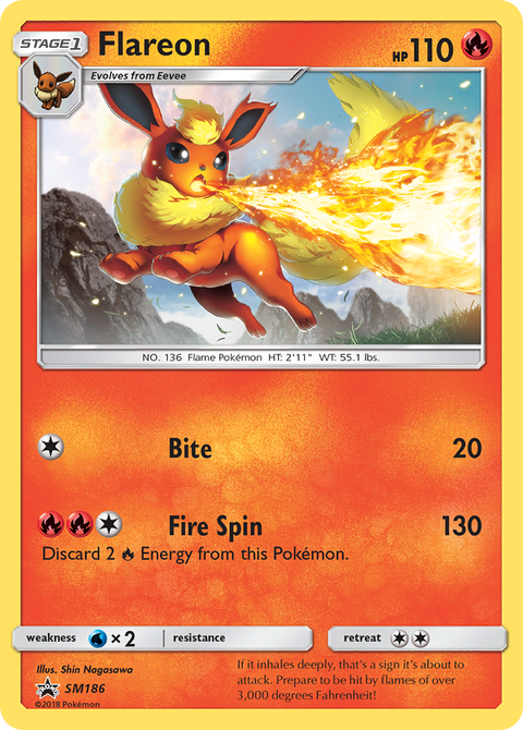 Flareon SM186 SM Black Star Promos Pokémon card