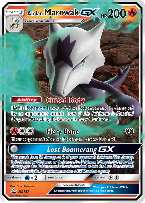 Alolan Marowak-GX SM187 SM Black Star Promos Pokémon card