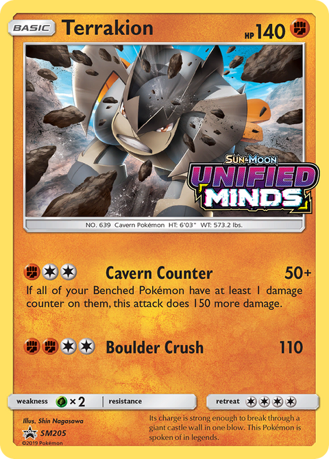 Terrakion SM205 SM Black Star Promos Pokémon card