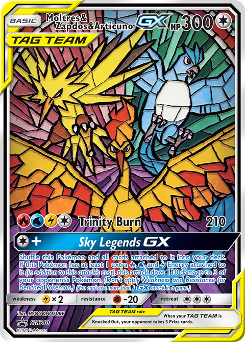 Moltres & Zapdos & Articuno-GX SM210 SM Black Star Promos Pokémon card