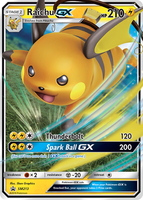 Raichu-GX SM213 SM Black Star Promos Pokémon card