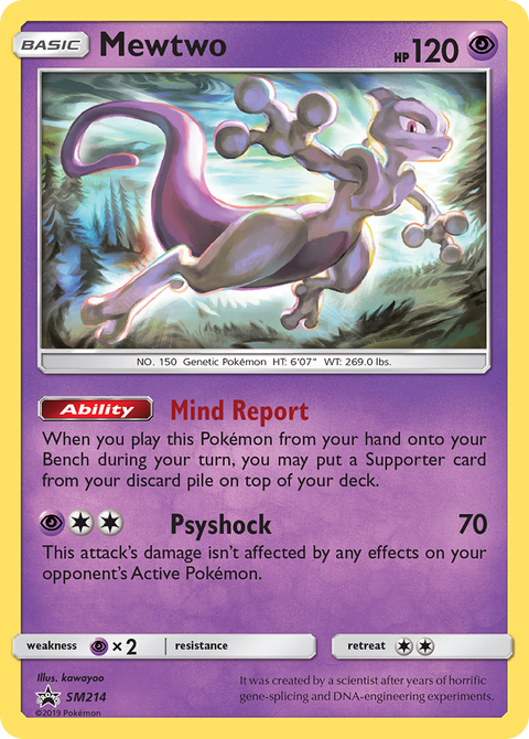 Mewtwo SM214 SM Black Star Promos Pokémon card