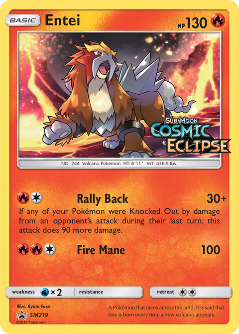 Entei SM219 SM Black Star Promos Pokémon card