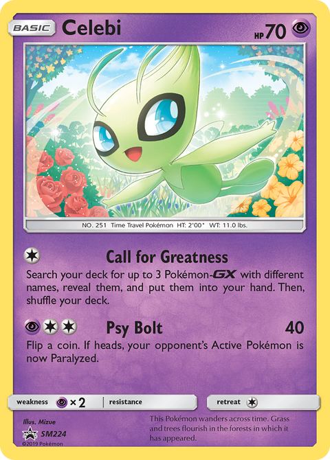 Celebi SM224 SM Black Star Promos Pokémon card