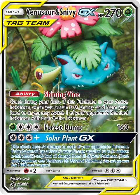 Venusaur & Snivy-GX SM229 SM Black Star Promos Pokémon card