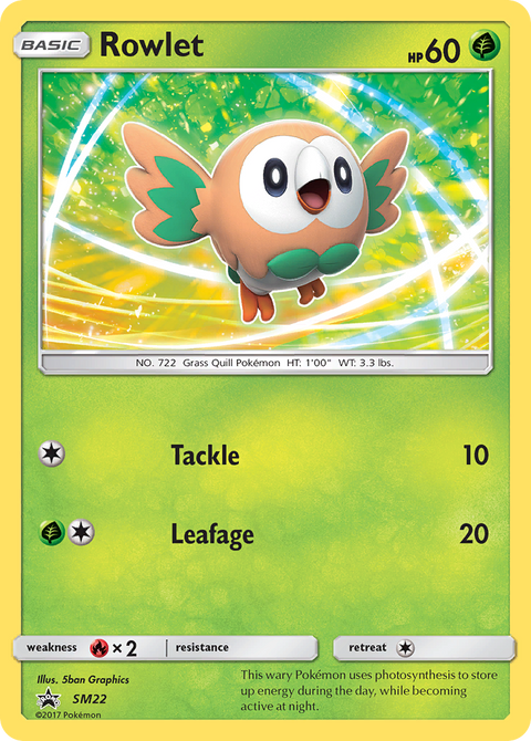Rowlet SM22 SM Black Star Promos Pokémon card