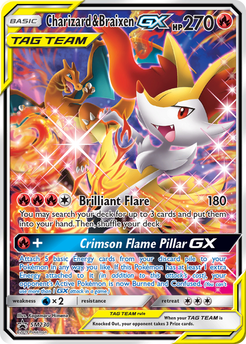 Charizard & Braixen-GX SM230 SM Black Star Promos Pokémon card