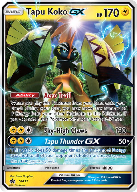 Tapu Koko-GX SM33 SM Black Star Promos Pokémon card