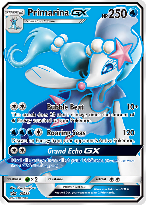 Primarina-GX SM39 SM Black Star Promos Pokémon card