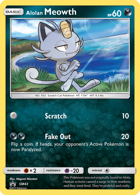 Alolan Meowth SM43 SM Black Star Promos Pokémon card