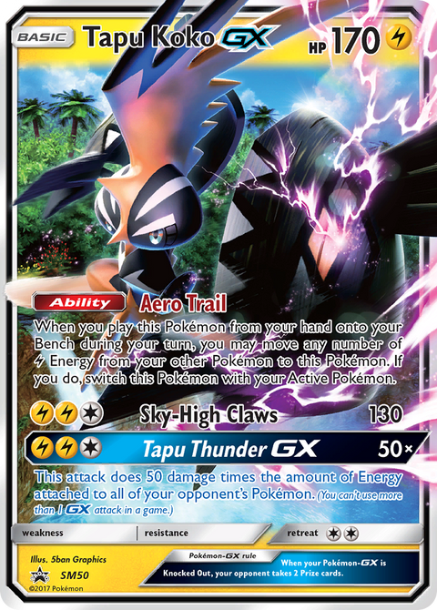 Tapu Koko-GX SM50 SM Black Star Promos Pokémon card