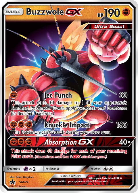 Buzzwole-GX SM69 SM Black Star Promos Pokémon card