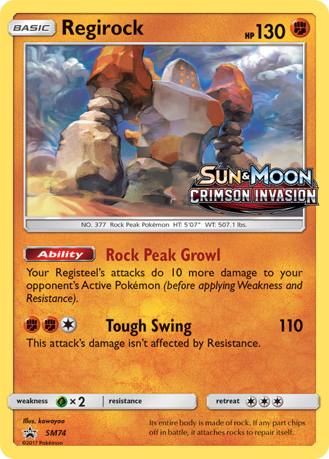 Regirock SM74 SM Black Star Promos Pokémon card