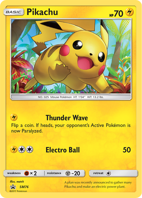 Pikachu SM76 SM Black Star Promos Pokémon card