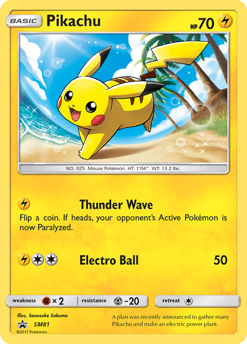 Pikachu SM81 SM Black Star Promos Pokémon card