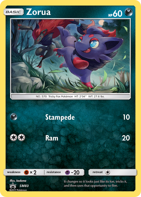 Zorua SM83 SM Black Star Promos Pokémon card