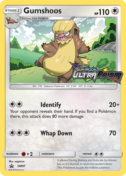 Gumshoos SM97 SM Black Star Promos Pokémon card