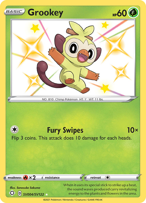 Grookey SV004 Shining Fates Shiny Vault Pokémon card