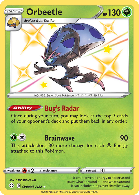 Orbeetle SV009 Shining Fates Shiny Vault Pokémon card