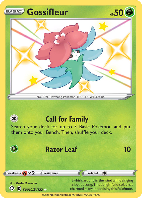 Gossifleur SV010 Shining Fates Shiny Vault Pokémon card