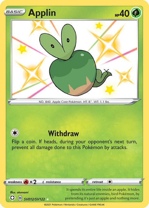 Applin SV012 Shining Fates Shiny Vault Pokémon card