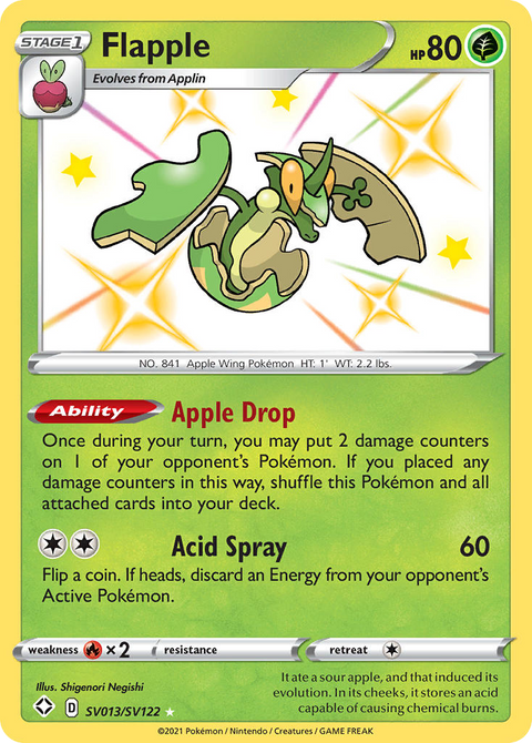Flapple SV013 Shining Fates Shiny Vault Pokémon card