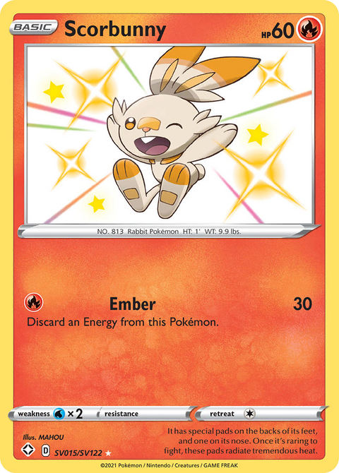 Scorbunny SV015 Shining Fates Shiny Vault Pokémon card