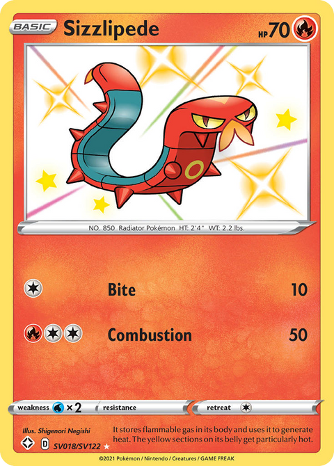 Sizzlipede SV018 Shining Fates Shiny Vault Pokémon card