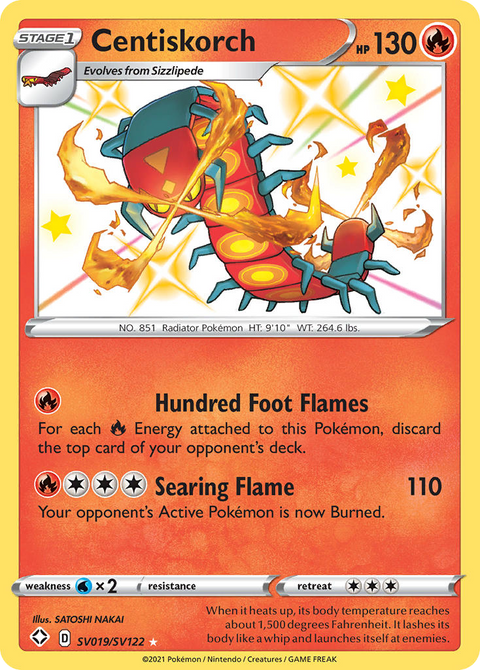 Centiskorch SV019 Shining Fates Shiny Vault Pokémon card